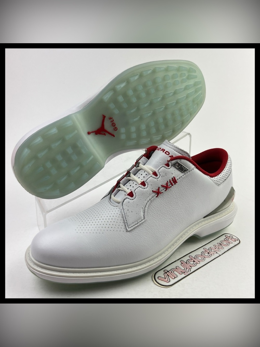 Nike Air Jordan ADG 5 Spikeless Golf Shoes White Red Mens Size 8 FQ6642-101